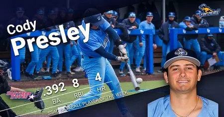 Blue Mountain’s Cody Presley Named SSAC Baseball Player of the Week Presley named SSAC Baseball Player of the Week