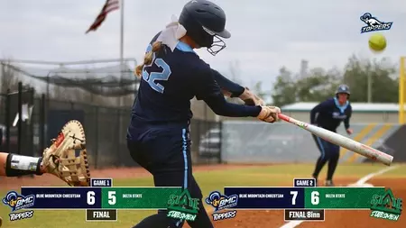 Blue Mountain Christian Softball Sweeps Delta State in Doubleheader Clutch performances help the Toppers sweep NCAA D2 Delta State