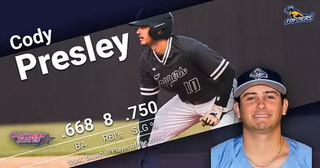 Presley earns second SSAC Baseball Player of the Week honor