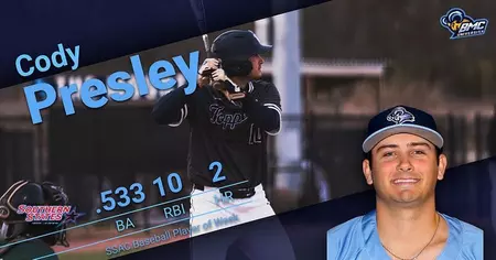 Cody Presley leads Blue Mountain to series victory, earns SSAC Player of the Week honors Presley powers Toppers to series win, earns SSAC Player of the Week honors again