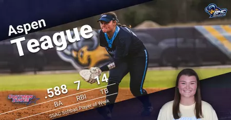 Teague named SSAC Softball Player of the Week following standout offensive week