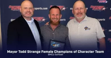 BMCU Softball Wins SSAC Champions of Character Award BMCU Softball earns SSAC Mayor Todd Strange Female Champions of Character Team Award