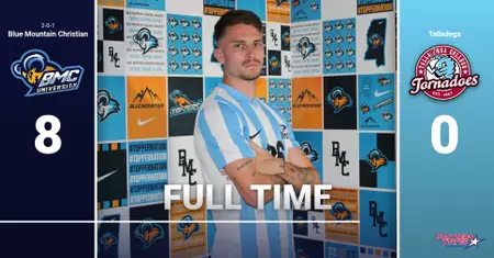 Blue Mountain Men’s Soccer Dominates Talladega 8-0 at The Summit Toppers roll past Talladega in 8-0 victory at The Summit